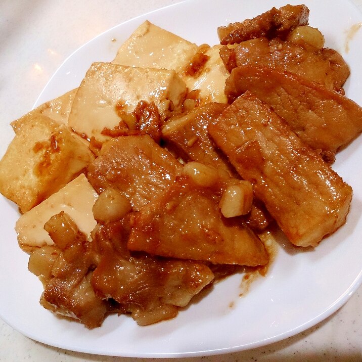 にんにく生姜醤油のマヨ漬け　とんてき＆豆腐ステーキ